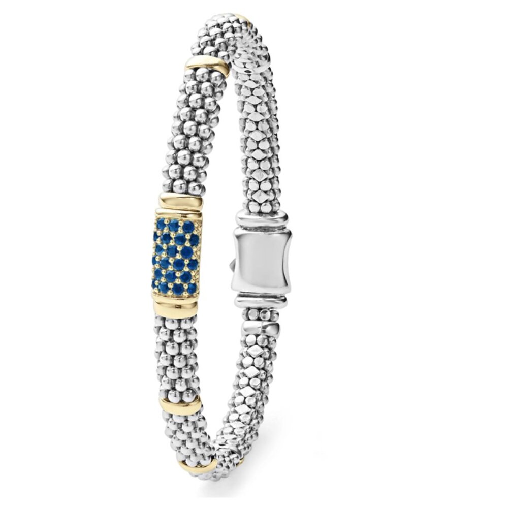 Signature Caviar  Blue Sapphire Caviar Bracelet | 6mm from Lagos Size 7